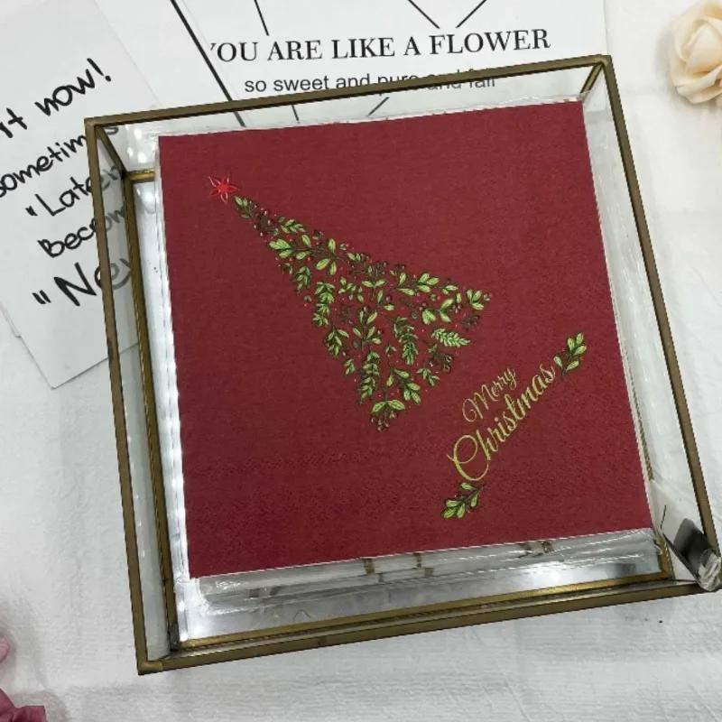 20pcs/Pac 33*33cm 2-Ply Disposable Party Napkin Christmas Pattern