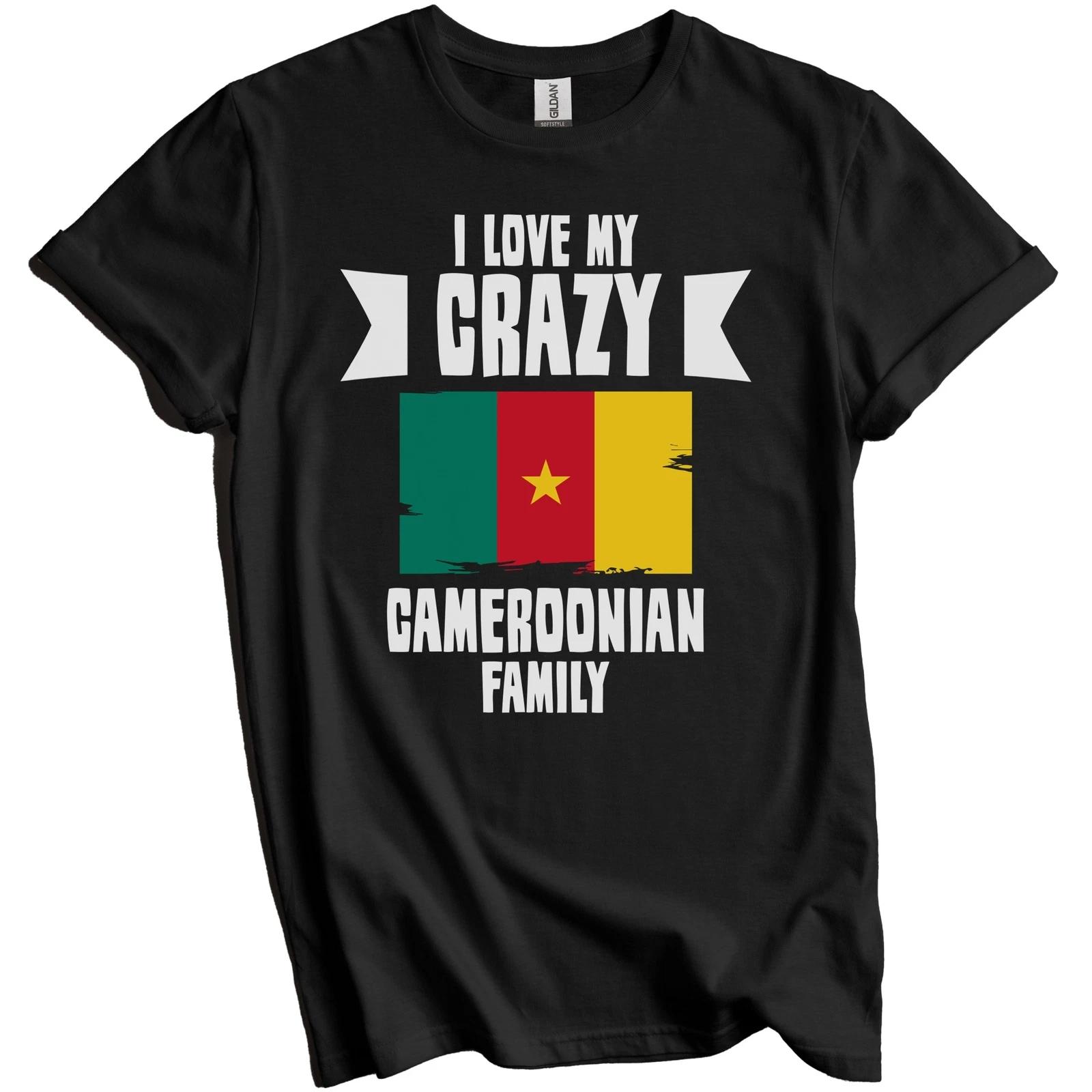 I Love My Crazy Cameroonian Family Funny Cameroon Flag T-Shirt M