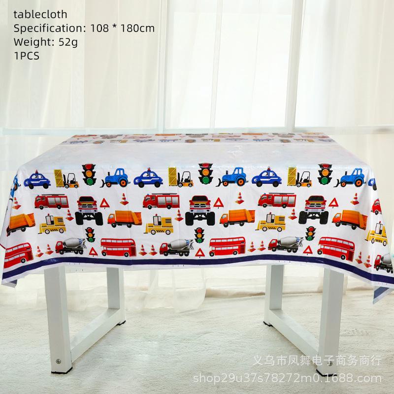 Spot Construction Vehicle Theme Party Decoration Supplies Excavator Disposable Paper Cup Paper Plate Children'S Birthday Supplies Factory
