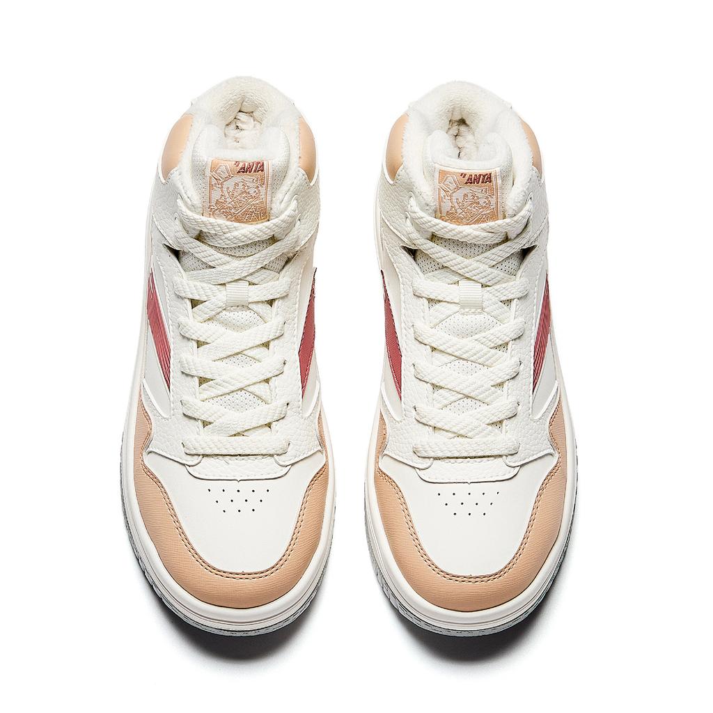Anta Trendy Board Shoes Women's Ivory White/Light Walnut/Stardust Red 922548987-3