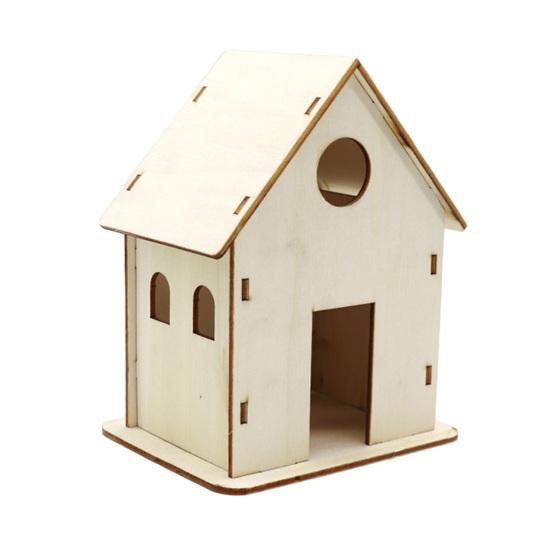 DIY Wood Birdhouse Kit Unfinished Log Home Craft Project with Safe Paint Wooden Crafts Boys And Girls Graffiti Bird Nest for Kids