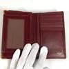 CARTIER Must de Line logo Card Holder Pass Case Card Case Leather wine-red
