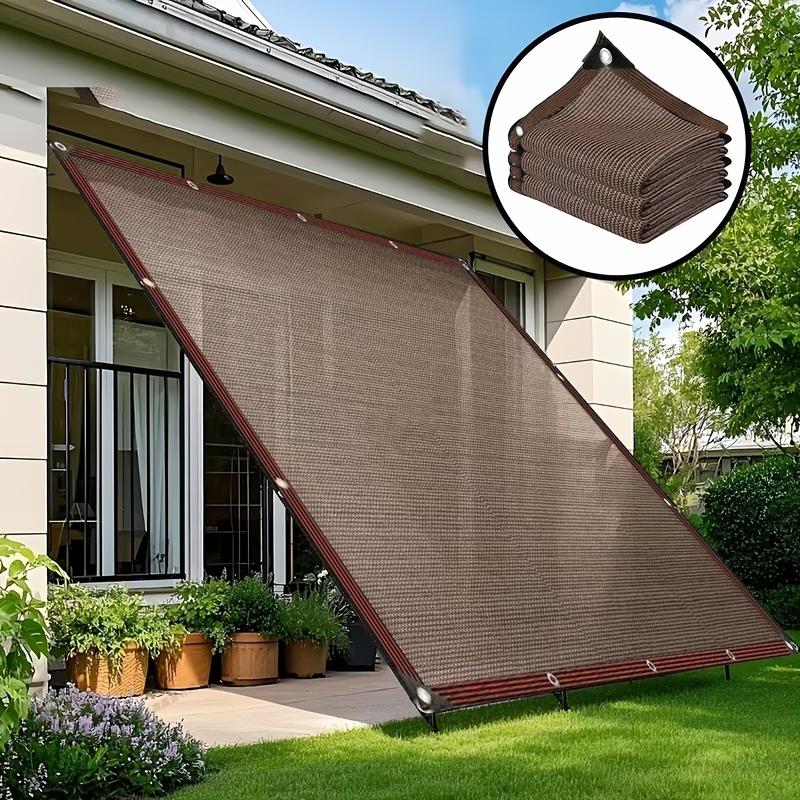 

90% Shade Density Garden Shade Net, Grommeted Mesh Sun Protection Tarp, for Plants, Patios, Garden Arbors, Greenhouses, Carports 2*2M коричневый
