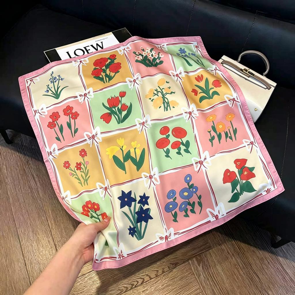May Kaji Cashew Flower Square Scarf Retro Men's Silk Scarf Buckle British Style Scarf Men's Paisley Pattern Small Scarf Women