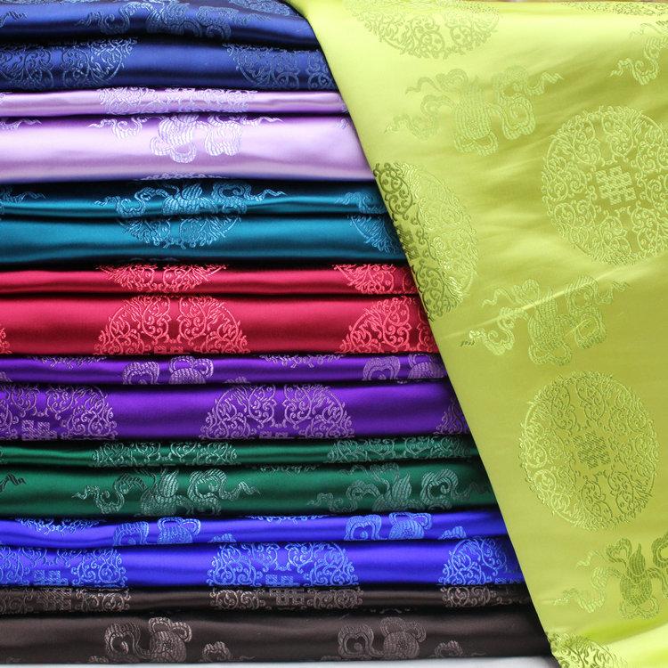 Chinesischer Stil Tang-Kostüm Mongolische Robe Tibetische Robe Ethnische Kostümierung Antikes Jacquard-Brocade-Band Seide Antiker Stoff