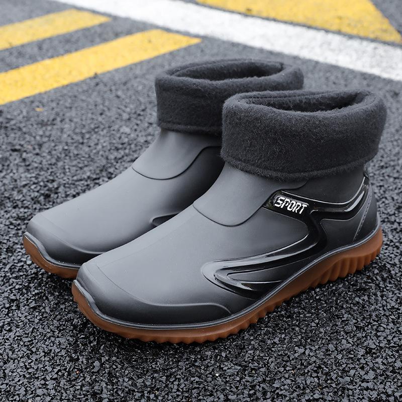 Short Tube Waterproof Rain Shoes Adult Fishing Labor Insurance Rubber Shoes Special Medium Tube Non-slip Rain Boots Water Shoes
