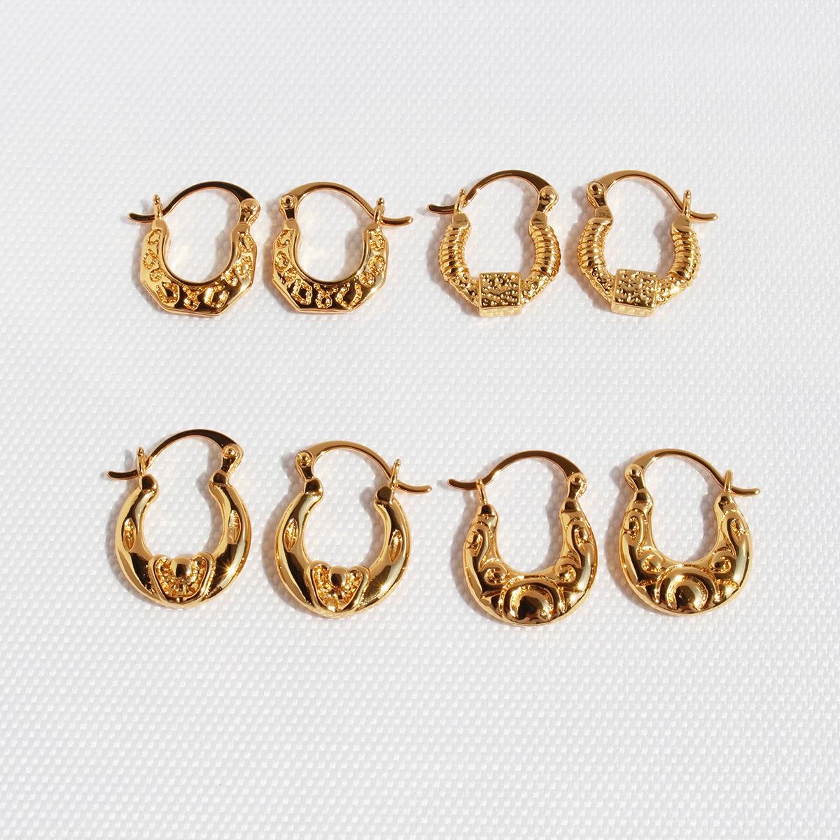 

24k Gold-Plated Floral Constellation U-Shaped Ear Cuffs