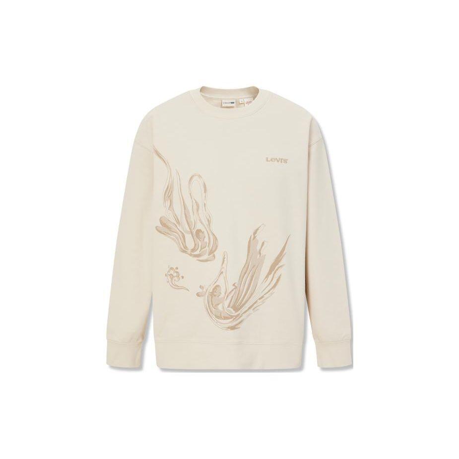 Levis Dunhuang Series Dun Mural Print Round Neck Sweatshirt Men Sweatshirt White A7779-0001