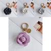 Stylish Leather Tea Flower Car Keyring Adorable Floral Bag Hanging Decoration
