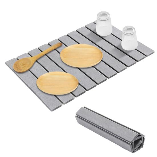 

Сушилка для белья быстросохнущий суперабсорбирующий складной напольный коврик экологически чистый диатомитовый сушильный коврик для кухни ванной комнаты 30*40cm светло-серый