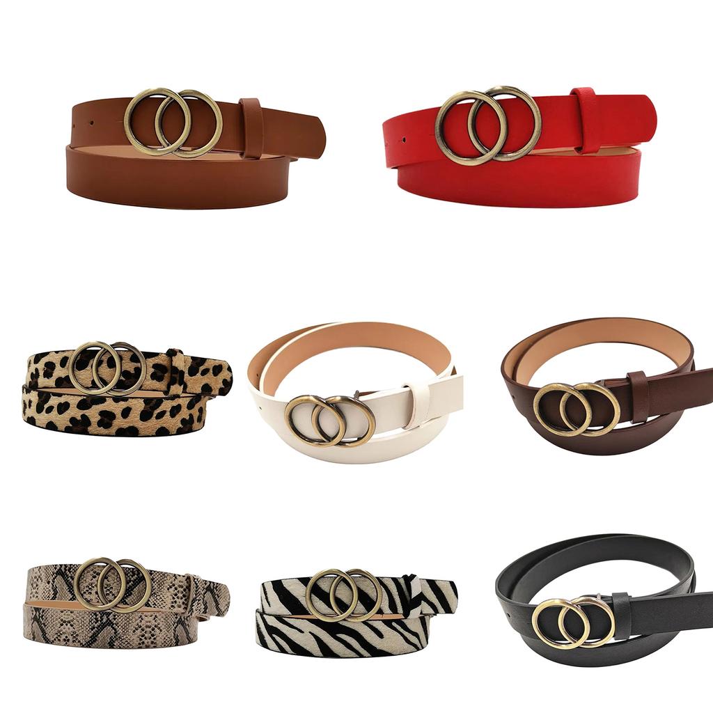 Unique Waist Chain Hot Buckle Leopard Print Chain Cowgirl Belt for Women Proms Club Party for Jeans Dresses