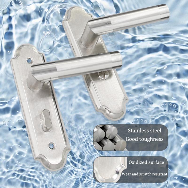 Silver Stainless Steel Bathroom Door Lock, Multi-hole Distance Specifications Appearance, Free Delivery