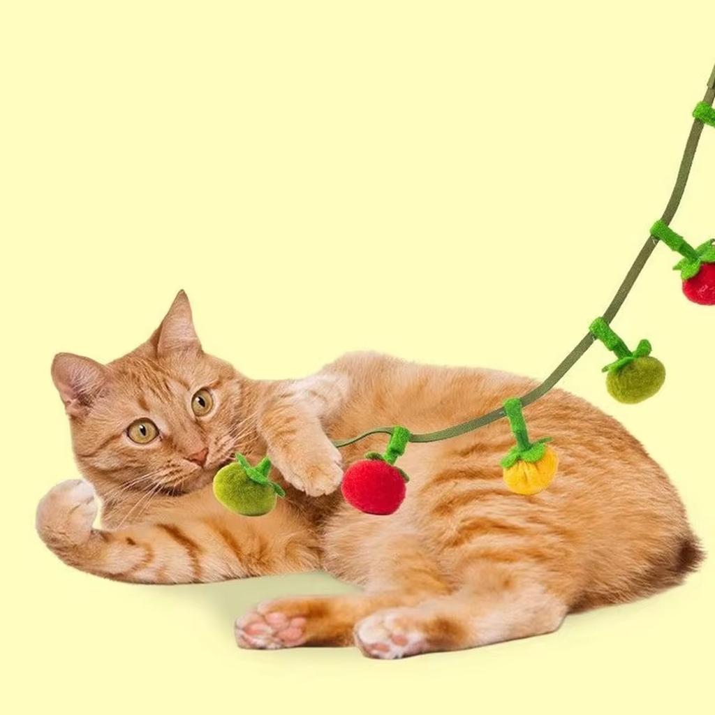 Toy Strings, Small Persimmon and Tomato Teaser Sticks, Ringing Toys, a Great Way to Boredom and Play with s