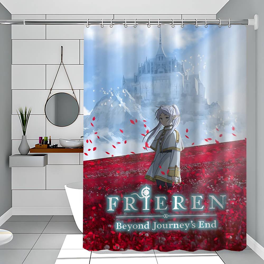 Anime F-Frieren Printing Bathroom Shower Curtain Polyester Waterproof And Mildew Proof Home Decoration Curtain