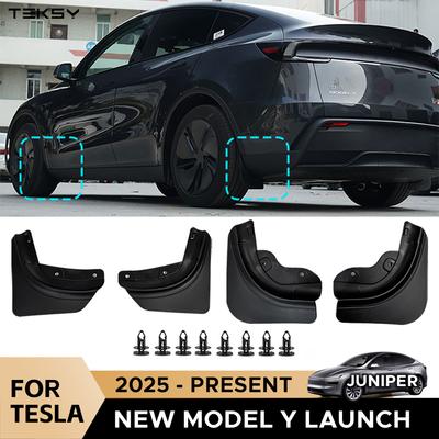Mud Flaps For Tesla New Model Y 2025 Launch Juniper No Drilling/Tape Splash Guards Fenders Mudguards Mudflaps
