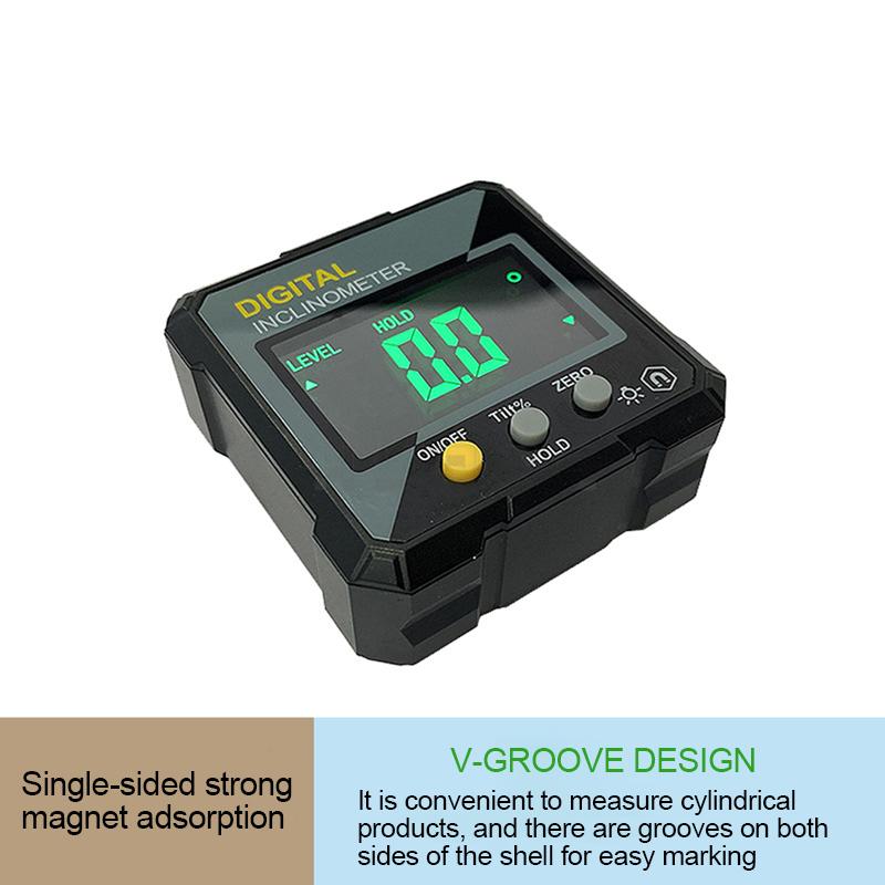 4*90° Digital Inclinometer Angle Protractor Backlight Protractor IP54 Slope Meter Single-side Magnetic Electronic Goniometer
