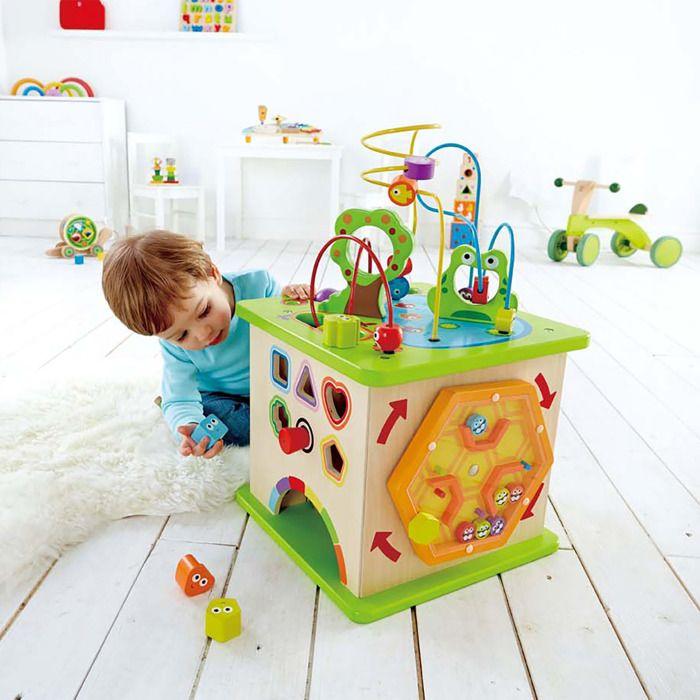 Cube d'activité country critters hape - jouet d'éveil en bois pour bébé de 12 mois et plus