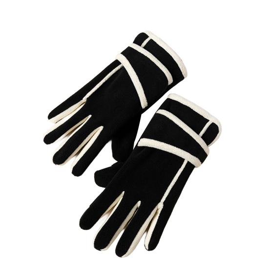 Fleece-Lined Riding Gloves Women Windproof Touch Screen Gloves Warm Autumn Winter Gloves with Adjustable Strap for Outdoor Hiking Daily Outings