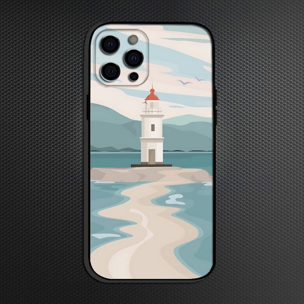 Beacon Phone Case For iPhone 16,15,14,13,12,11 Plus,Pro Max, Others Soft Black Cover