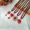 Vintage Red Sweater Necklace - High-End Chinese Style Pendant for Autumn/Winter