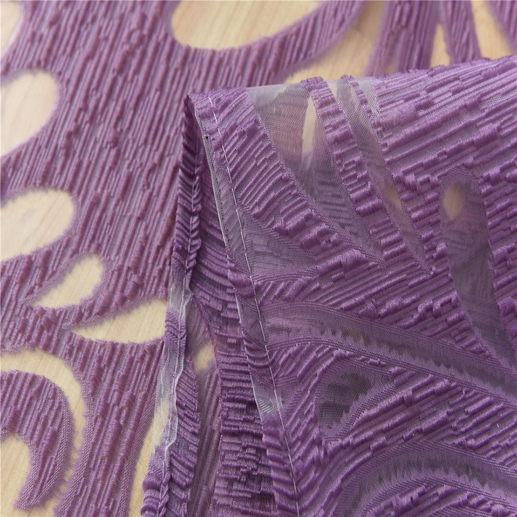 Elegant Flower Sheer Window Curtain Voile Drapery Panel 39''x98'' Purple
