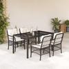 Vidaxl 5-Cz. Garden Furniture Set With Cushions, Black, Poly Rattan