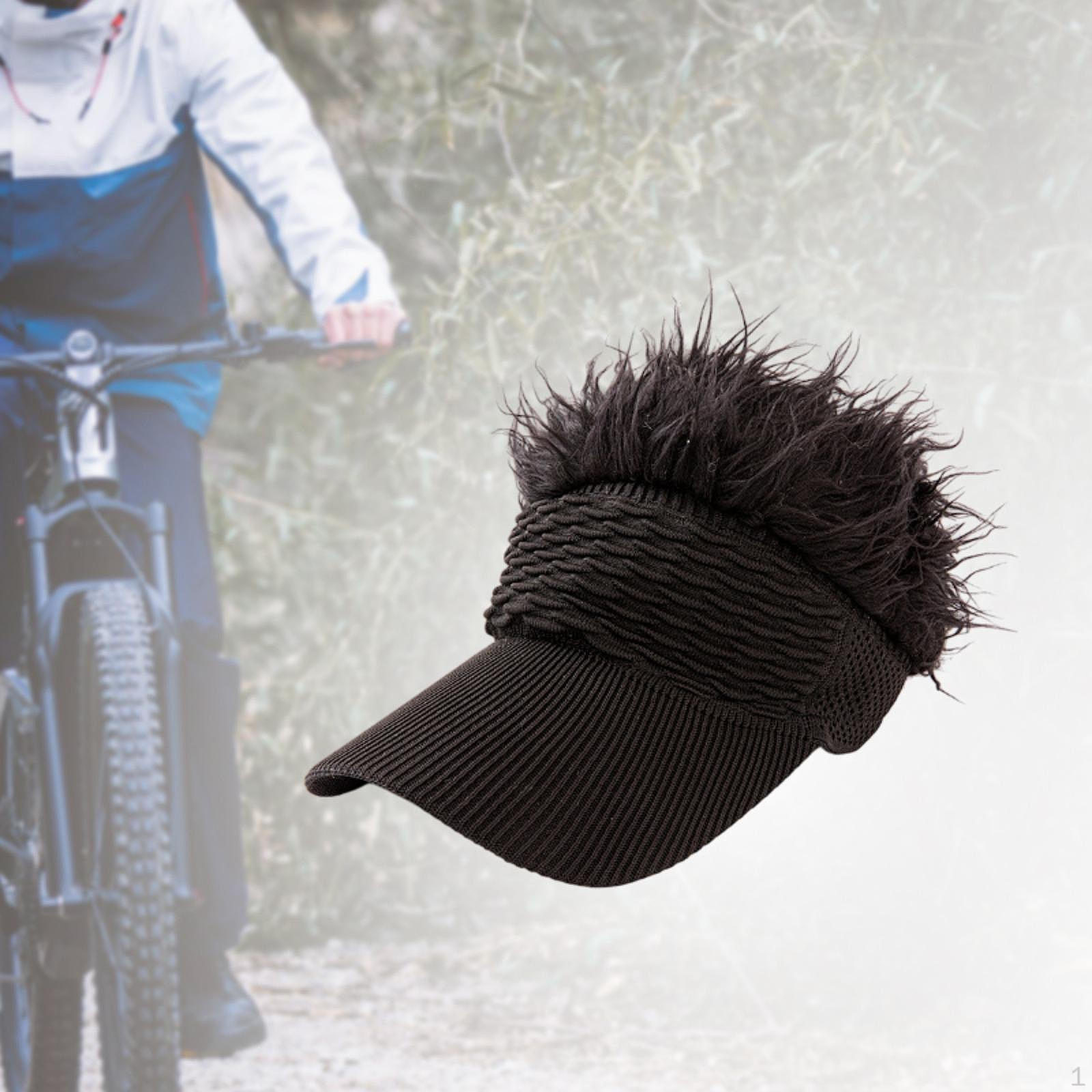 

Кепка-козырек от солнца с искусственными волосами для пляжа, удобная, портативная, модная, для гольфа на открытом воздухе Black