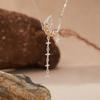 Natural Citrine Color Sapphire Pendant Necklace Women'S S925 Silver Color Treasure Jewelry Moon Star Design