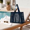 Borsa da Spiaggia in Rete, Borsa Leggera ad Alta Capacità, Svuotamento Rapido Traforata, Borsa a Shopper Ultraleggera per Viaggio, Articoli da Toeletta, Cosmetici