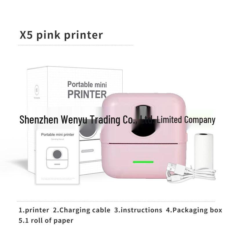 Portable Bluetooth Mini Thermal Printer: Inkless Label & Photo Printer for Students