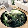 1pc Wolf Moon Office Round Area Rug, Under Office Chairs Bedroom Living Room Home Decor, Room Deco