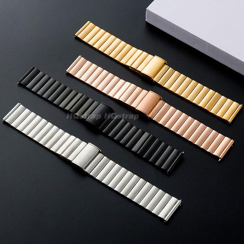 20mm 22mm Stainless Steel Watchband Quick Release Metal Watch Strap Black Silver Rose Gold Replacement Bracelet for Men Woman