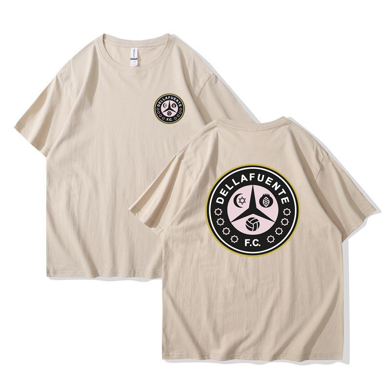 

Dellafuente Summer Men s and Women s Pure Cotton Short Sleeve DLFC Football Club Emblem Fashion T-shirt Harajuku Unisex M