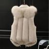 Imitation Fox Fur Vest Jacket Women Sleeveless Jacket Winter Waistcoat Short Fur Vest Female Vestcoat Outerwear