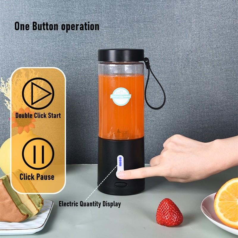 530ML Portable Bottle Blender Household Electric Fruit Juicer Blender 22000 RPM High Power USB Rechargeable Juice Cup
