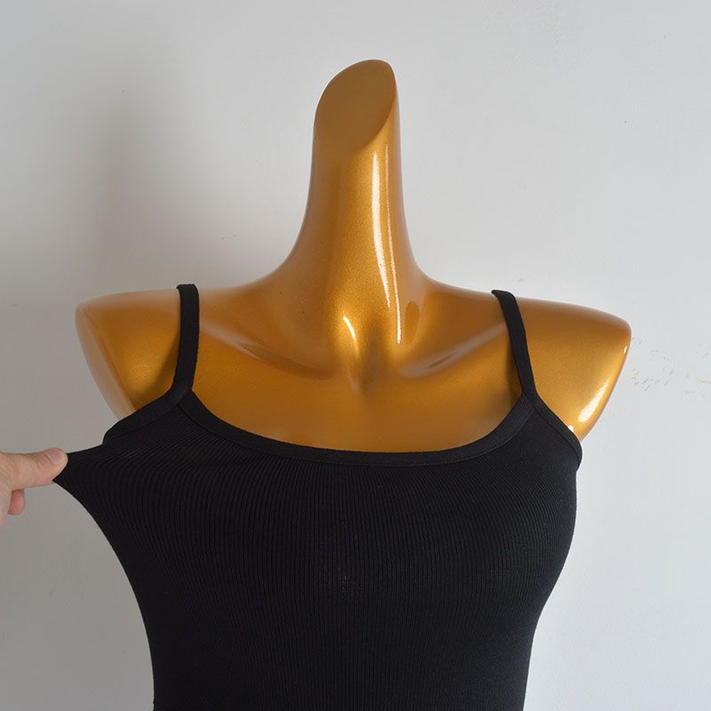 Solid Simple Sleeveless Knitted Sling Vest Skirt Women Clothes Summer New Slim Fit Slimming Sheath Split Dress