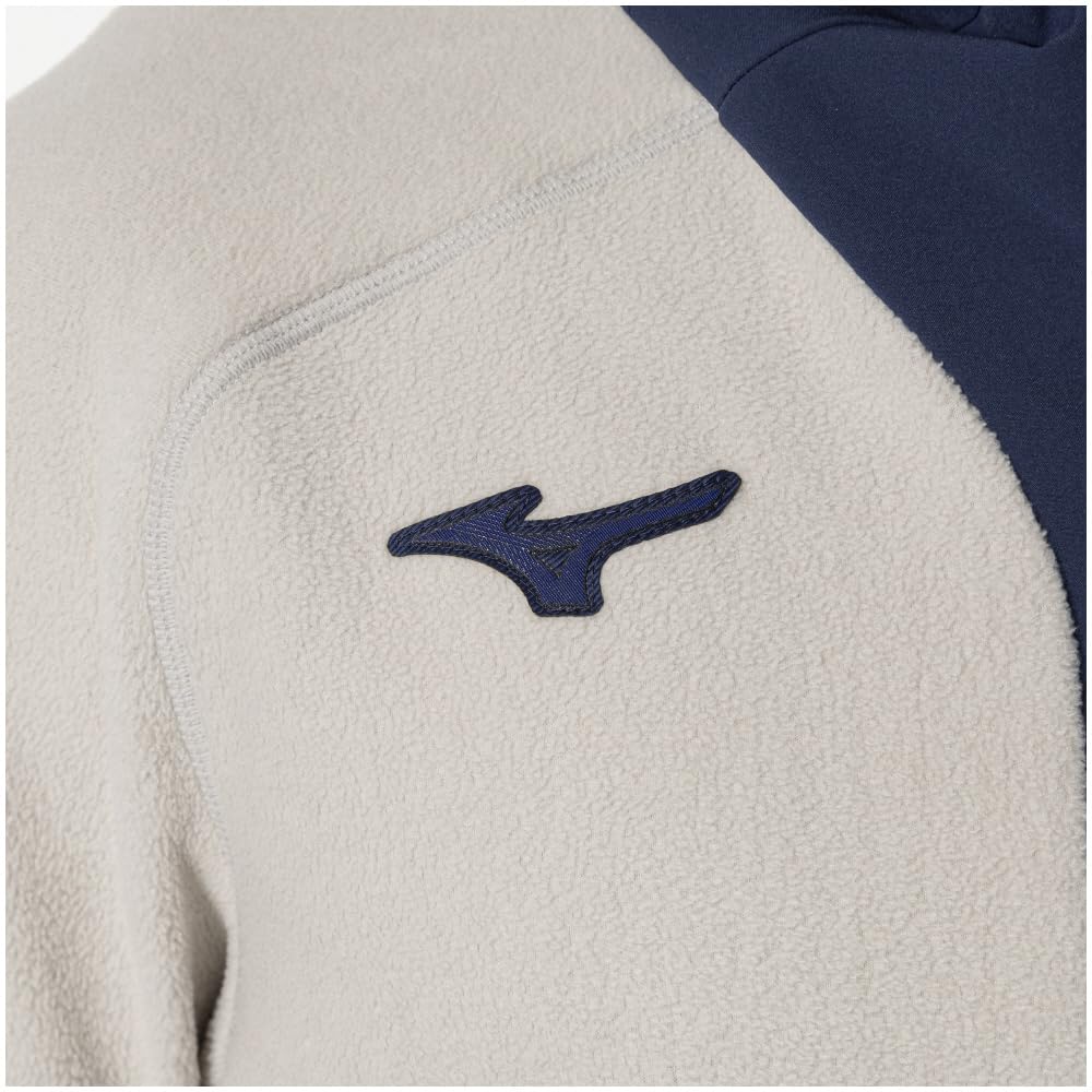 Mizuno Waterproof Fleece and Cloud 32MCB558 Men's Hoodie, Water-Repellent Warm, Beige,