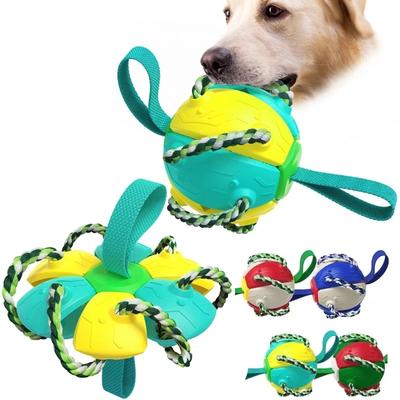 Magic Ball 2in1 Multifunktionell Träning Utomhus Interaktiva Hundleksaker Agilityboll med Tuggrep Lek i Simbassäng