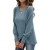 Women's Autumn Winter Fashion Knitwear - O-Neck Cardigan Sweater with Split and Drop Shoulder