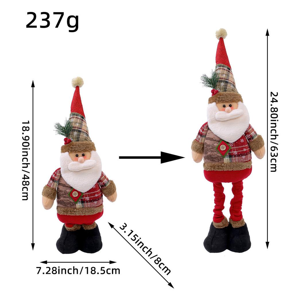 Christmas Snowman Plush Toy With Stretching Design For Holiday Decor And Gift