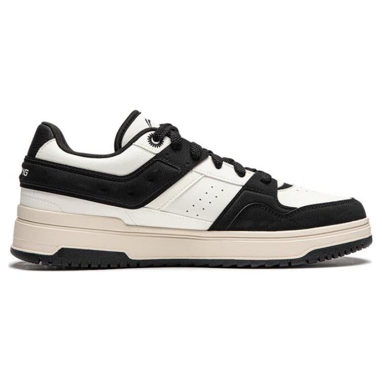New LiNing Tianji 2.0 Slip Resistant Cushioning Wear Resistant Lightweight Low Top Skateboard Shoes Women's Black White AGCU192-4
