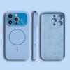 For iPhone 16 Pro Max Magnetic Case AI Button Liquid Silicone Phone Back Cover with Lens Film