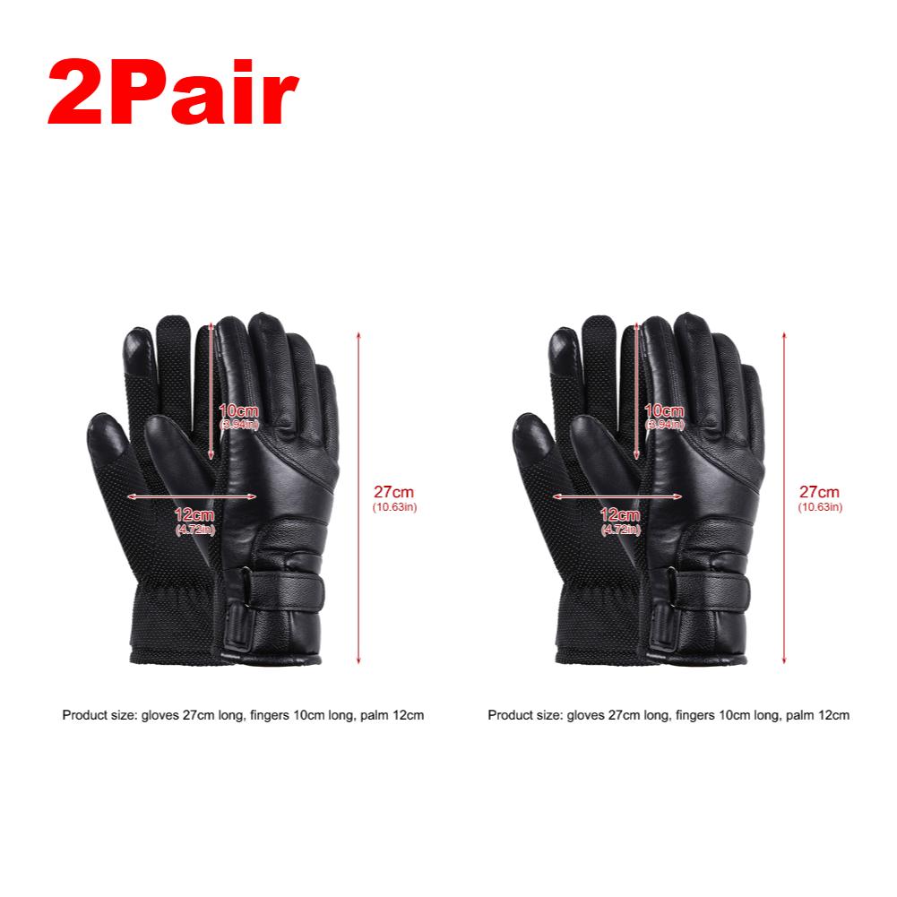 USB-wiederaufladbare beheizbare Handschuhe Touchscreen Leder Winddicht Wasserdicht Warmer Handschuh für Outdoor Skifahren Radfahren Angeln Ohne Batterie