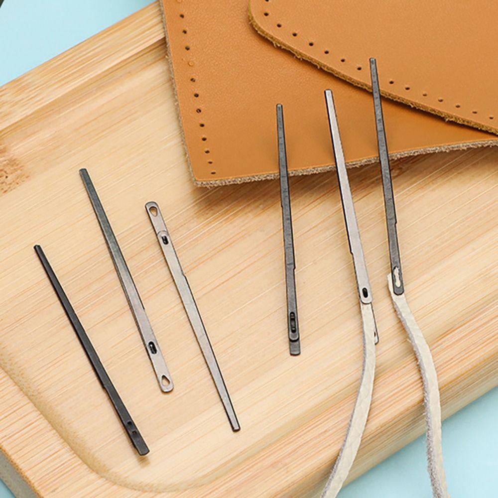 DIY Single Holes Leather Rope Crochets Double Holes Flat Head Leather Rope Woven Stitching Crochet Hand Lace