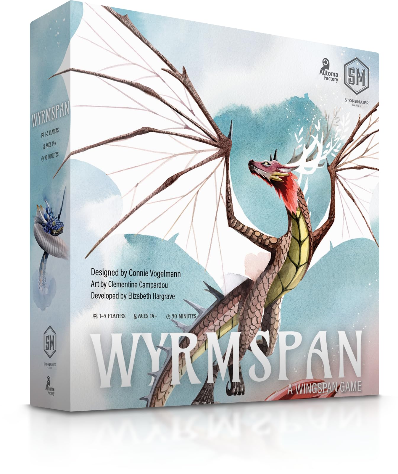 Stonemaier Wyrmspan Игра «Крылья» от Конни Фогельманн Постройте пещерное святилище для прекрасного дракона Стратегическая настольная игра для взрослых и семей