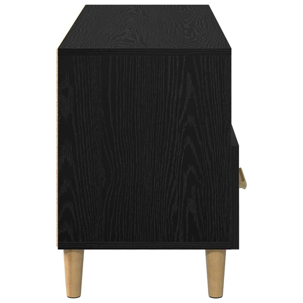 TV Cabinet Black Oak Effect 102 x 36 x 50 cm Engineered Wood