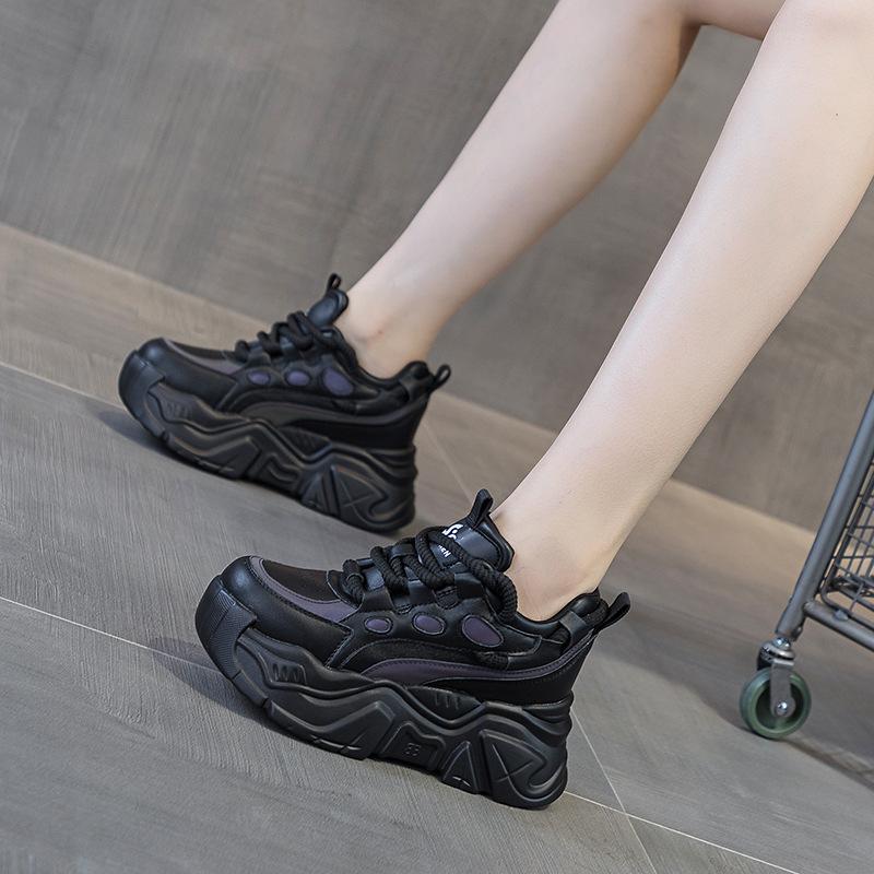 Spring New Inner Height Increase Dad Shoes Women's Casual Fashion Sports Shoes Women's Versatile Trendy Muffin Platform Shoes