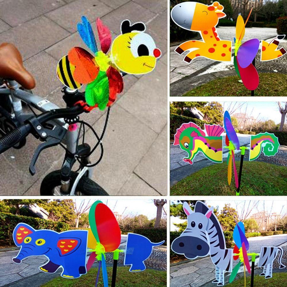 Colorful Cartoon Windmill Plastic Cartoon Children Toys New Wind Spinner  Garden Yard Decor