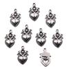 Vintage Silver Heart Pendant with 'Love' Letters - Creative Handmade Jewelry Accessory