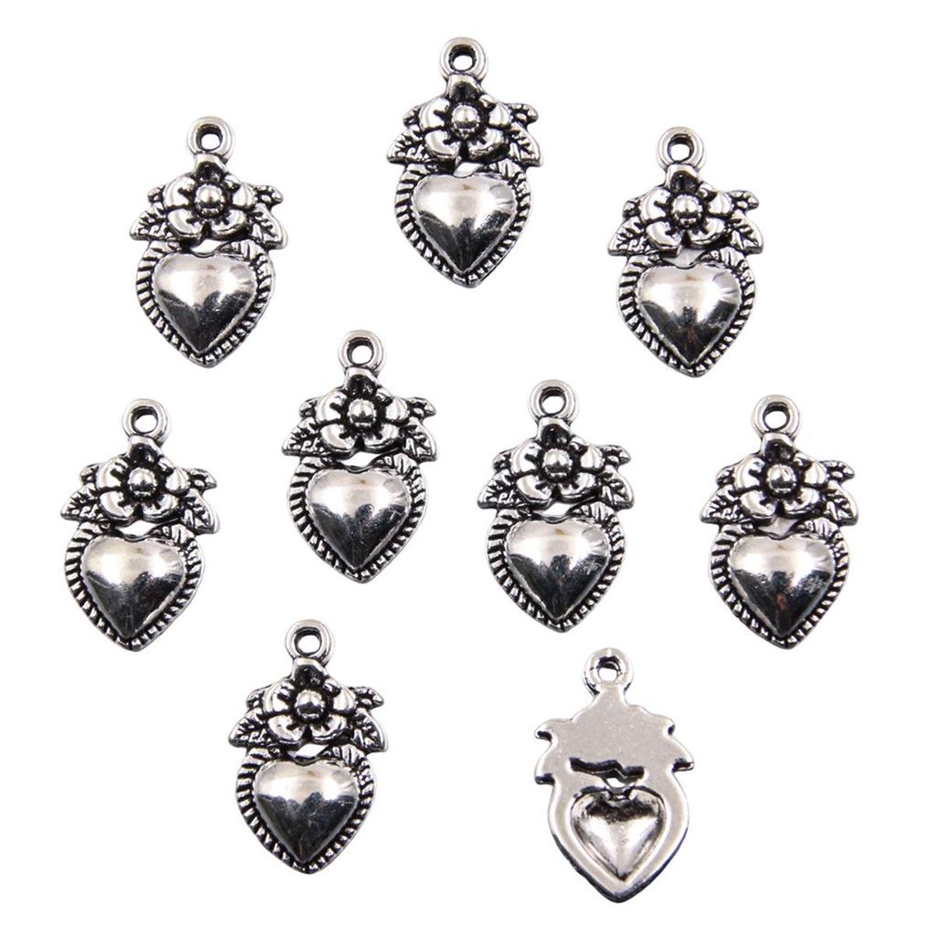 Vintage Silver Heart Pendant with 'Love' Letters - Creative Handmade Jewelry Accessory